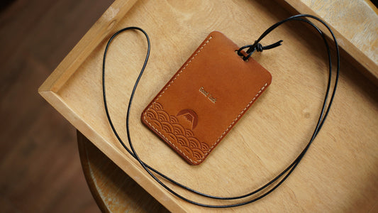 富士山 / 招財貓皮革工作證套