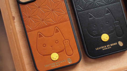 招財貓iPhone皮革手機殼