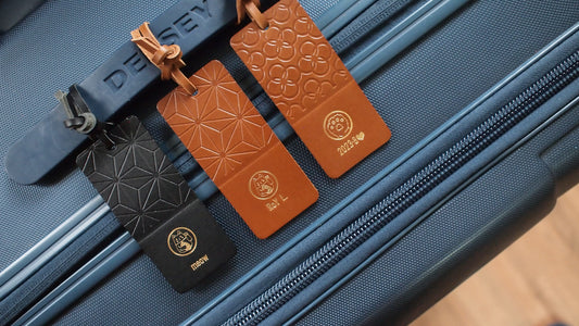 客製化招財貓皮革行李吊牌 / 書簽 (可刻字)