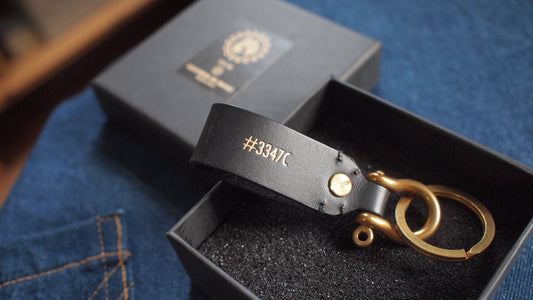 招財貓馬蹄扣皮革鑰匙扣