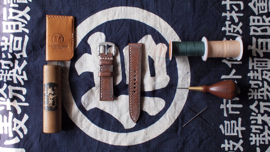 客製化意大利擦蠟皮革雙色線錶帶訂製 Apple Watch