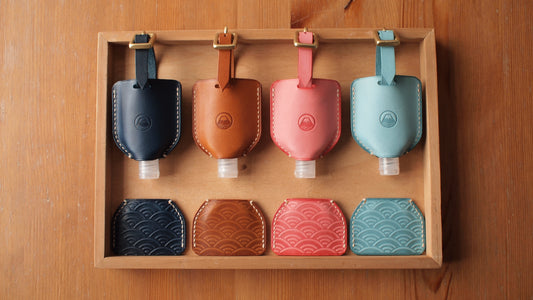 富士山青海波消毒酒精皮革搓手液套