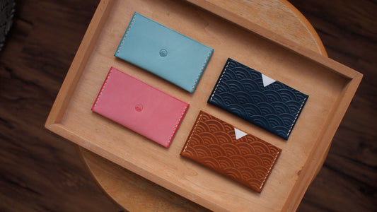 富士山青海波皮革卡片套