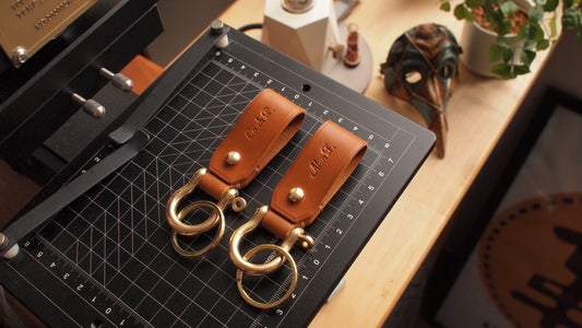 黃銅馬蹄扣皮革鎖匙扣