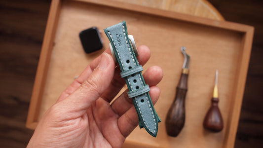 客製化意大利擦蠟皮革錶帶訂製 Apple Watch (縮腰款)