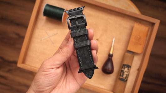 客製化意大利擦蠟皮革錶帶訂製 Apple Watch
