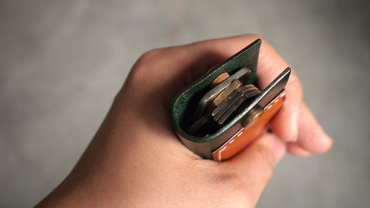 皮革鎖匙扣包連迷你八達通套