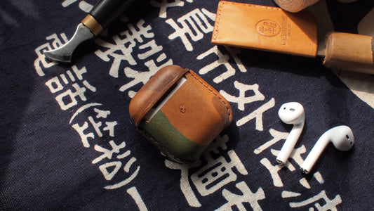 Airpods迷彩皮革保護套