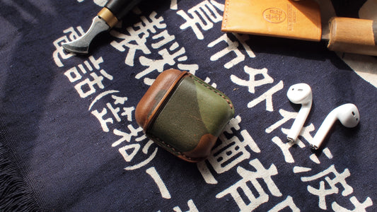 Airpods迷彩皮革保護套