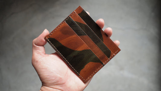 Customized slim camouflage leather wallet