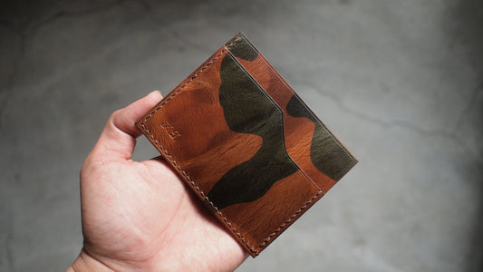Customized slim camouflage leather wallet