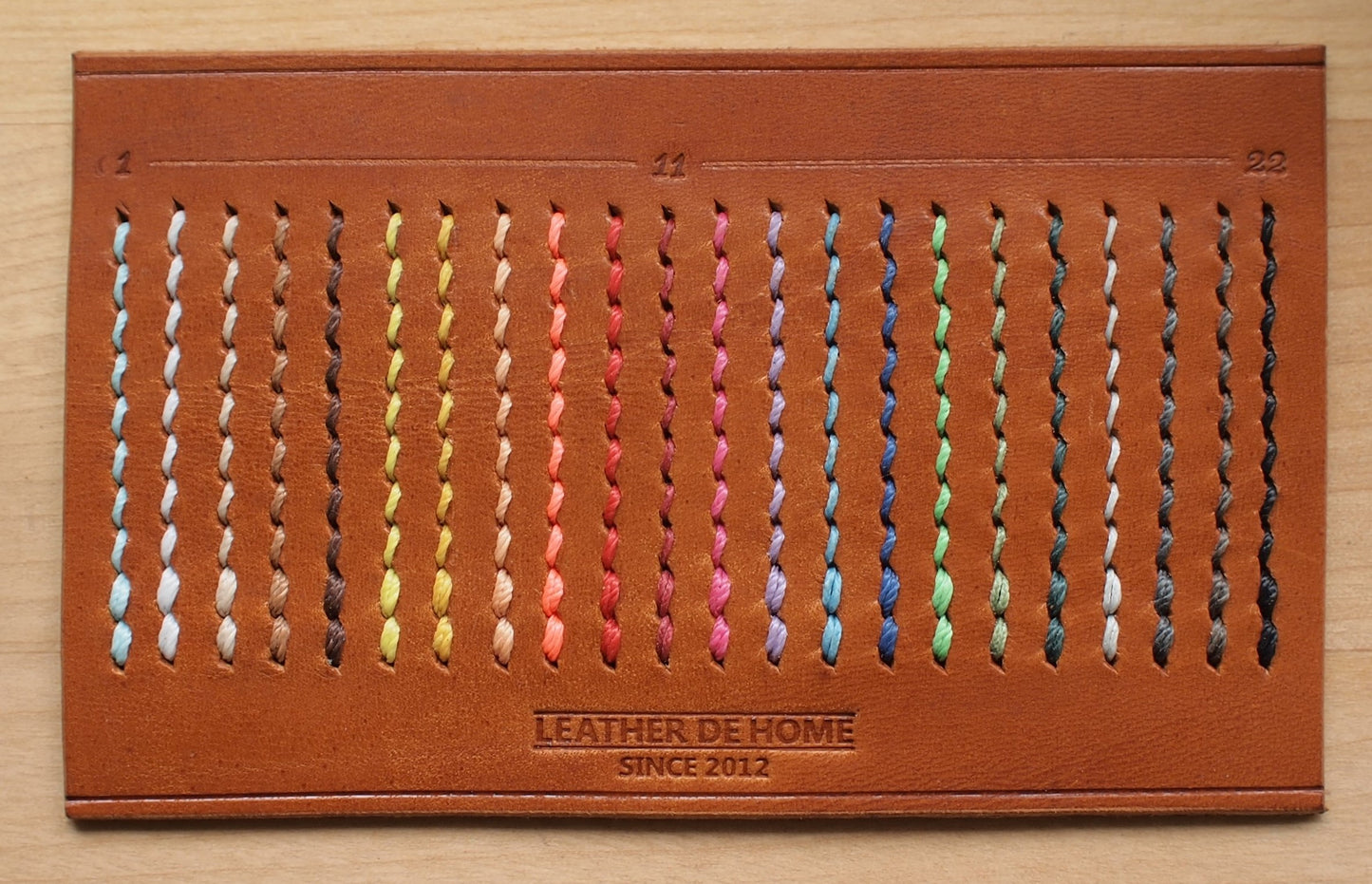 客製化意大利皮革拼日本藍染古布卡片套