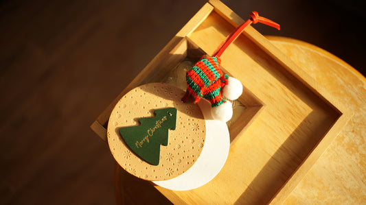 皮革聖誕圓牌掛飾