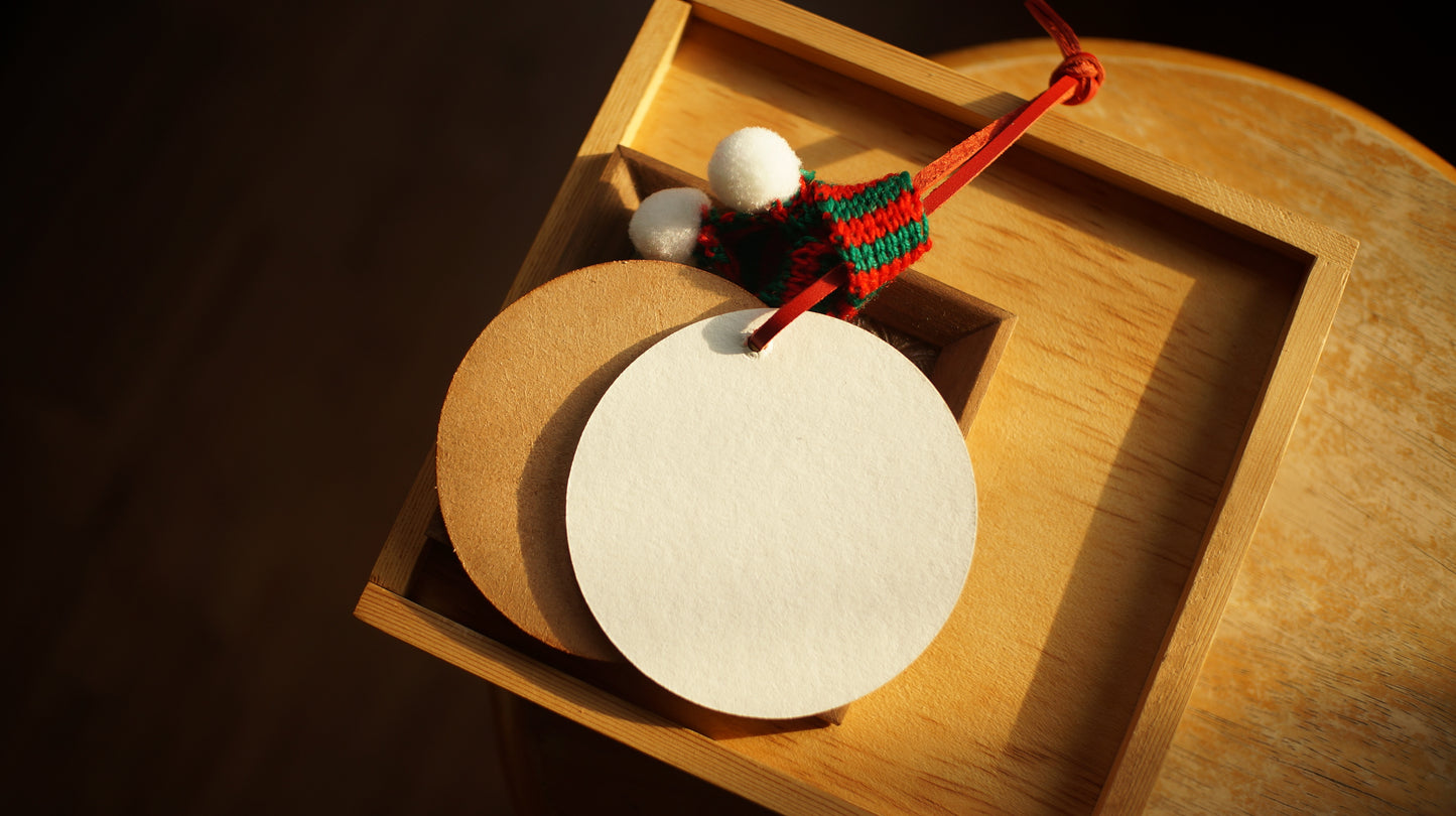 皮革聖誕圓牌掛飾