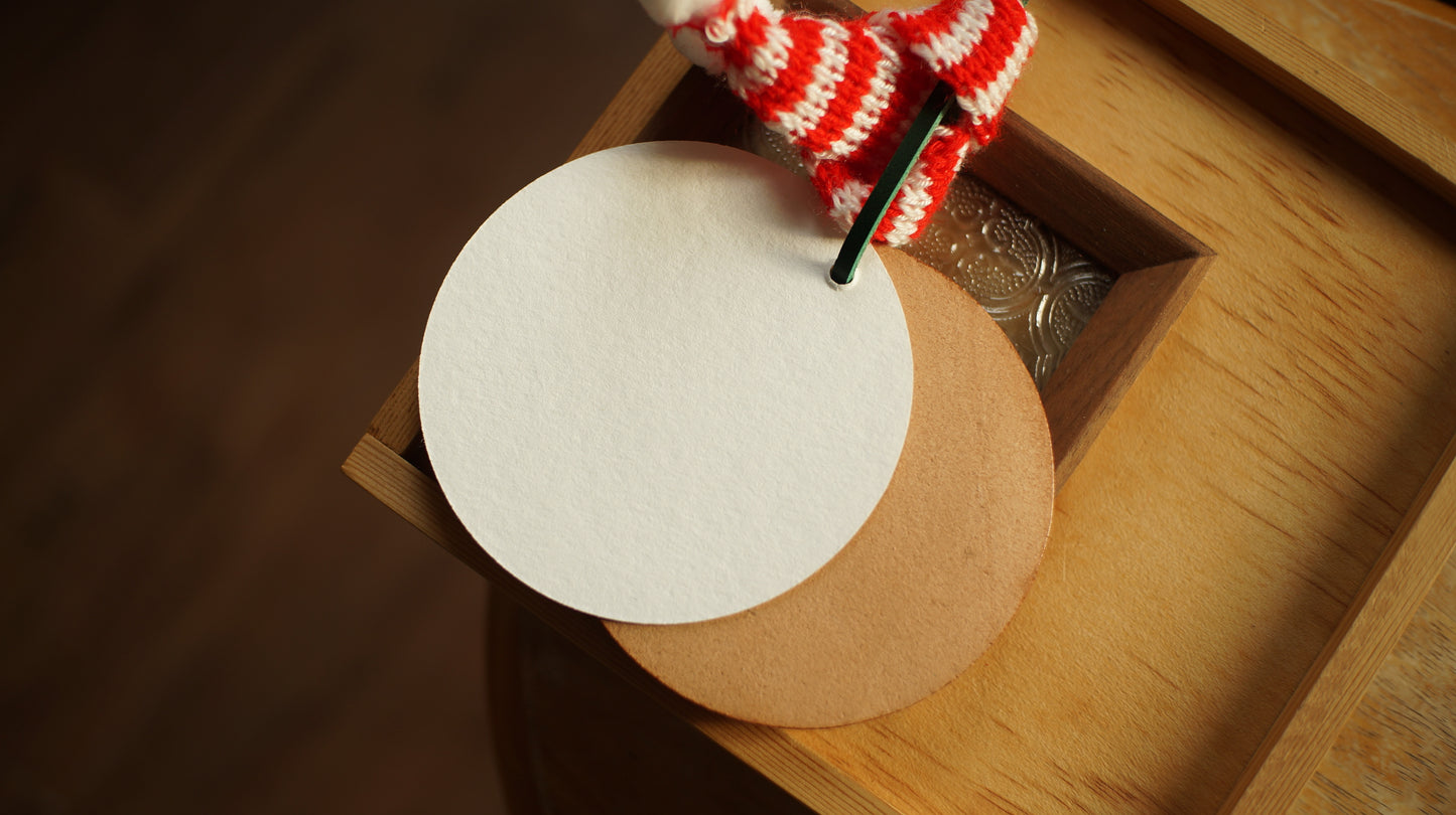 皮革聖誕圓牌掛飾