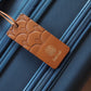 Customized lucky cat leather luggage tag / bookmark (can be engraved)