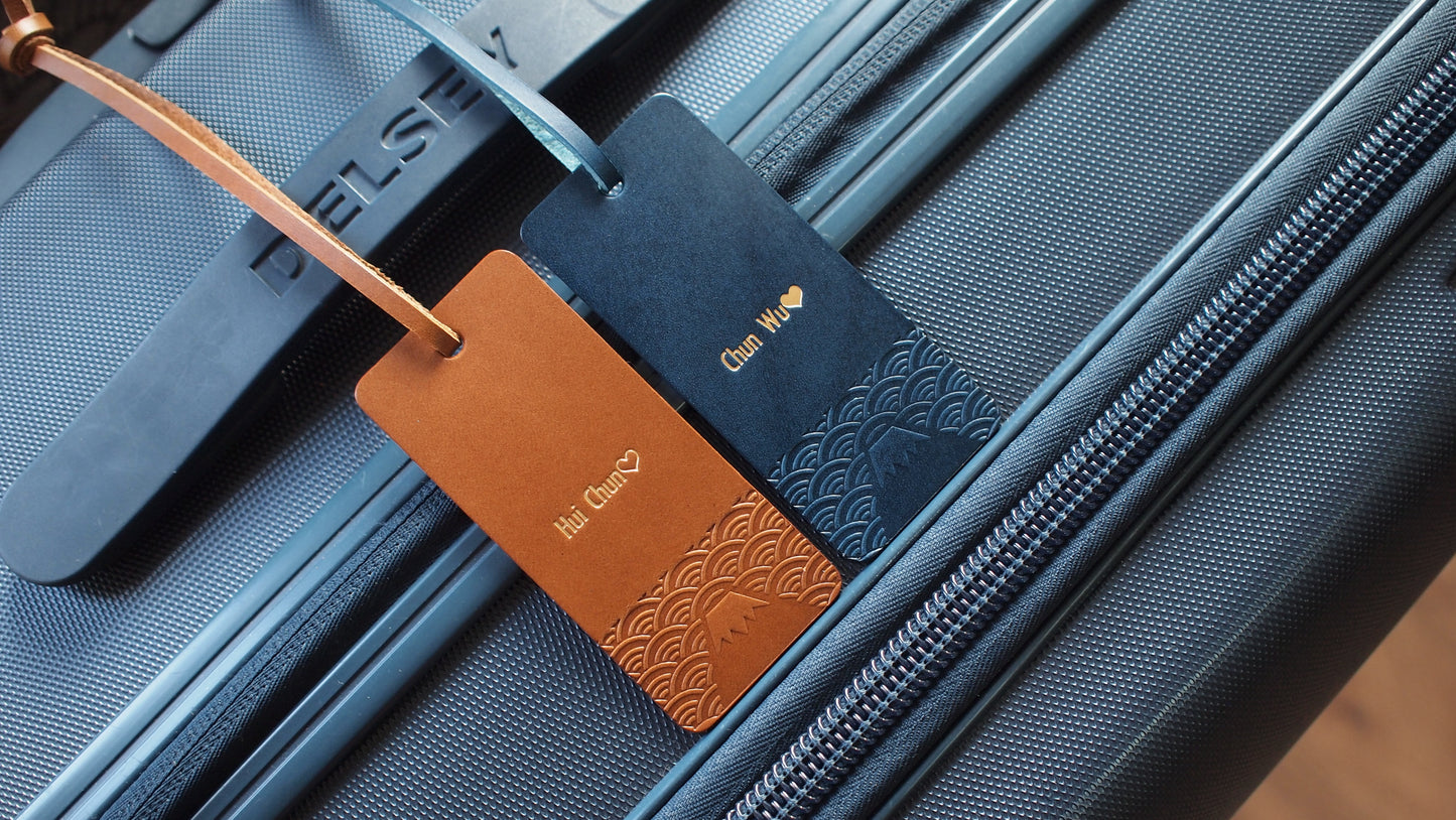 Mount Fuji Leather Luggage Tag / Bookmark