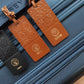 Customized lucky cat leather luggage tag / bookmark (can be engraved)