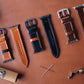Japanese cordovan leather two-color strap custom-made for Apple Watch
