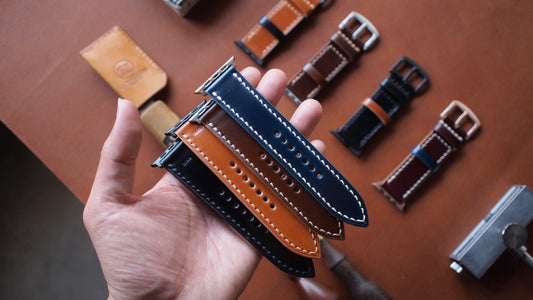 Japanese cordovan leather strap custom Apple Watch