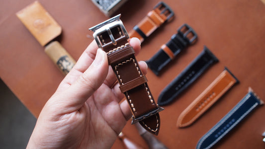 Japanese cordovan leather strap custom Apple Watch