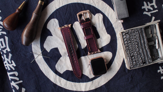 Customized Waxed Leather Strap Customized Apple Watch