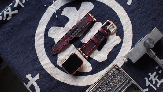 Customized Waxed Leather Strap Customized Apple Watch