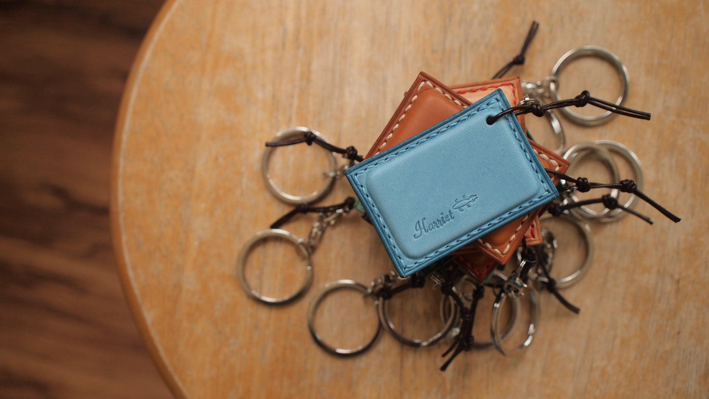 Customized Italian Leather Mini Octopus Holder Keychain