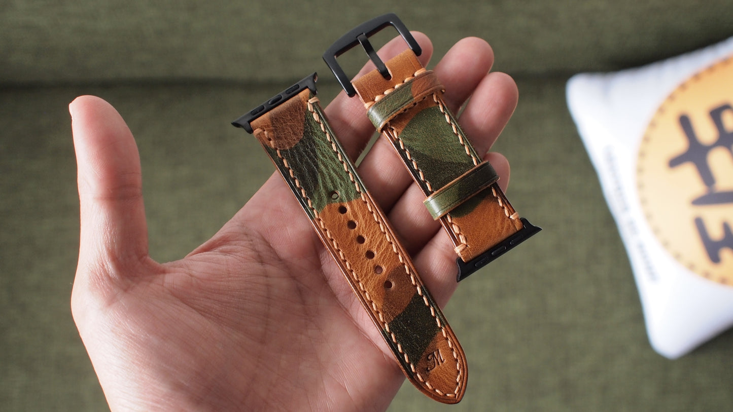 Customized Camouflage Leather Strap Customized Apple Watch