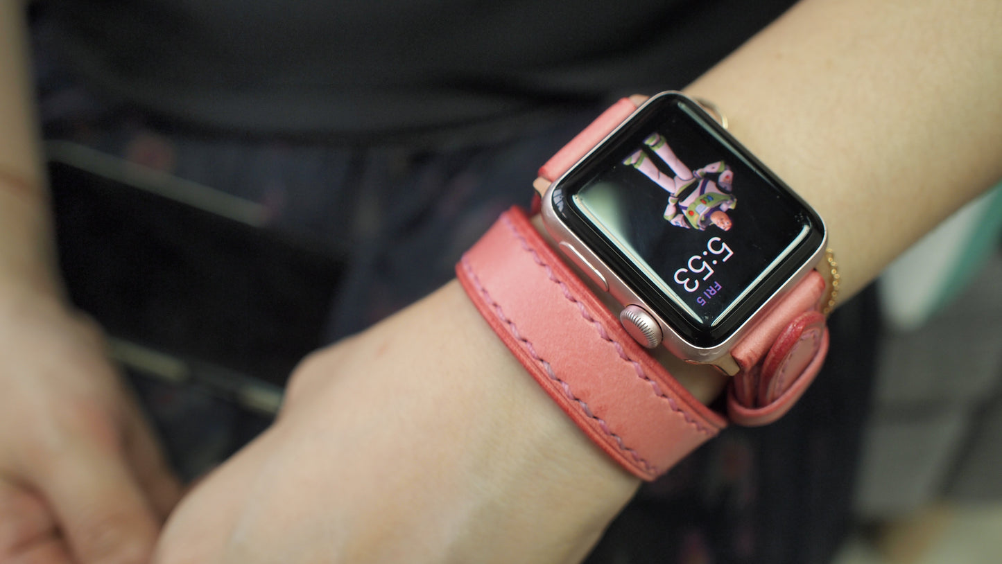客製化皮革錶帶雙圈款訂製 Apple Watch Double Loop