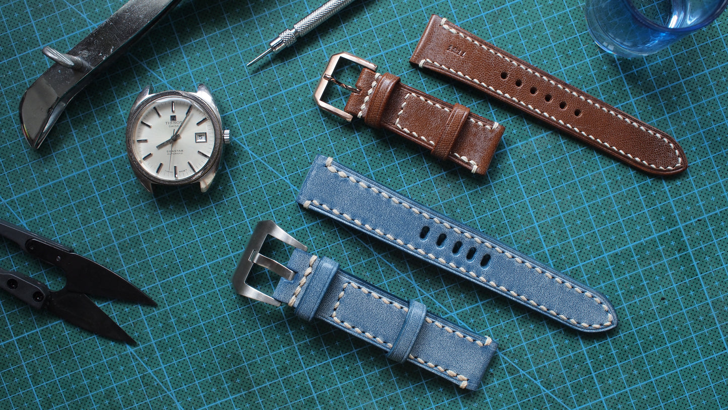 Made-to-order Italian waxed leather straps